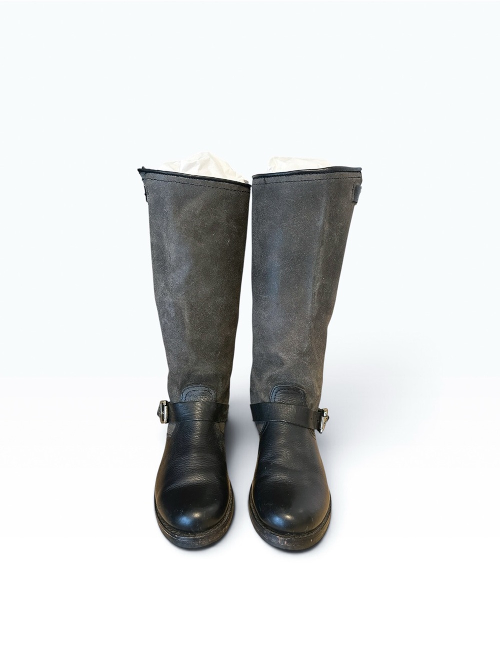 Frye Vintage Veronica Slouch Knee High Black Leather Boots 8.5 - Picture 3 of 12